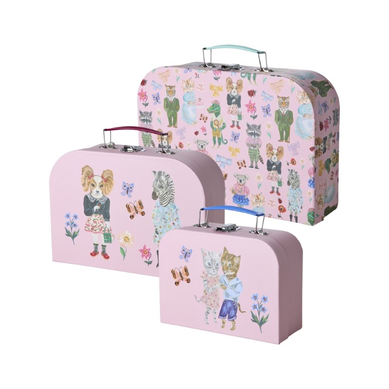 rice &  Nathalie Lete  Carboard Suitcase 3個SET/Pink